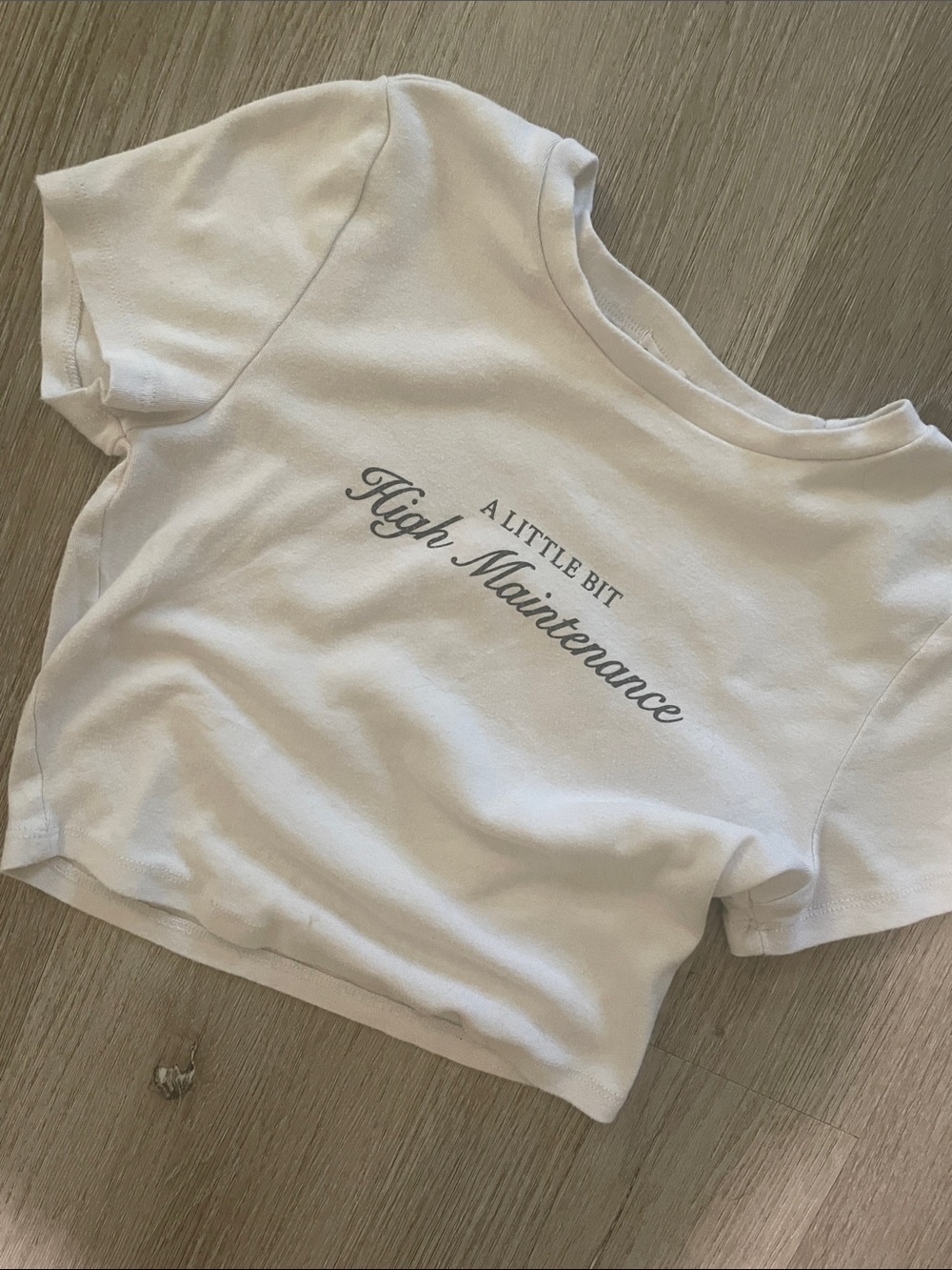 Garage White Crop Tee | High Maintenance | Women’s Size Medium